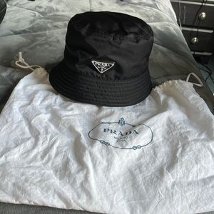 Prada Bucket Hat; Color: Black; Nylon; Size: Medium; Pre-Owned